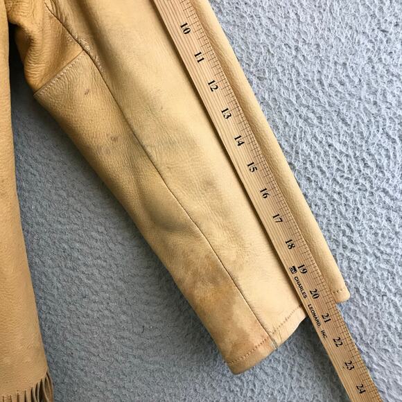 Vintage Genuine Buckskin 1970’s Rugged Fringe Buckskin Jacket M - Picture 6 of 11